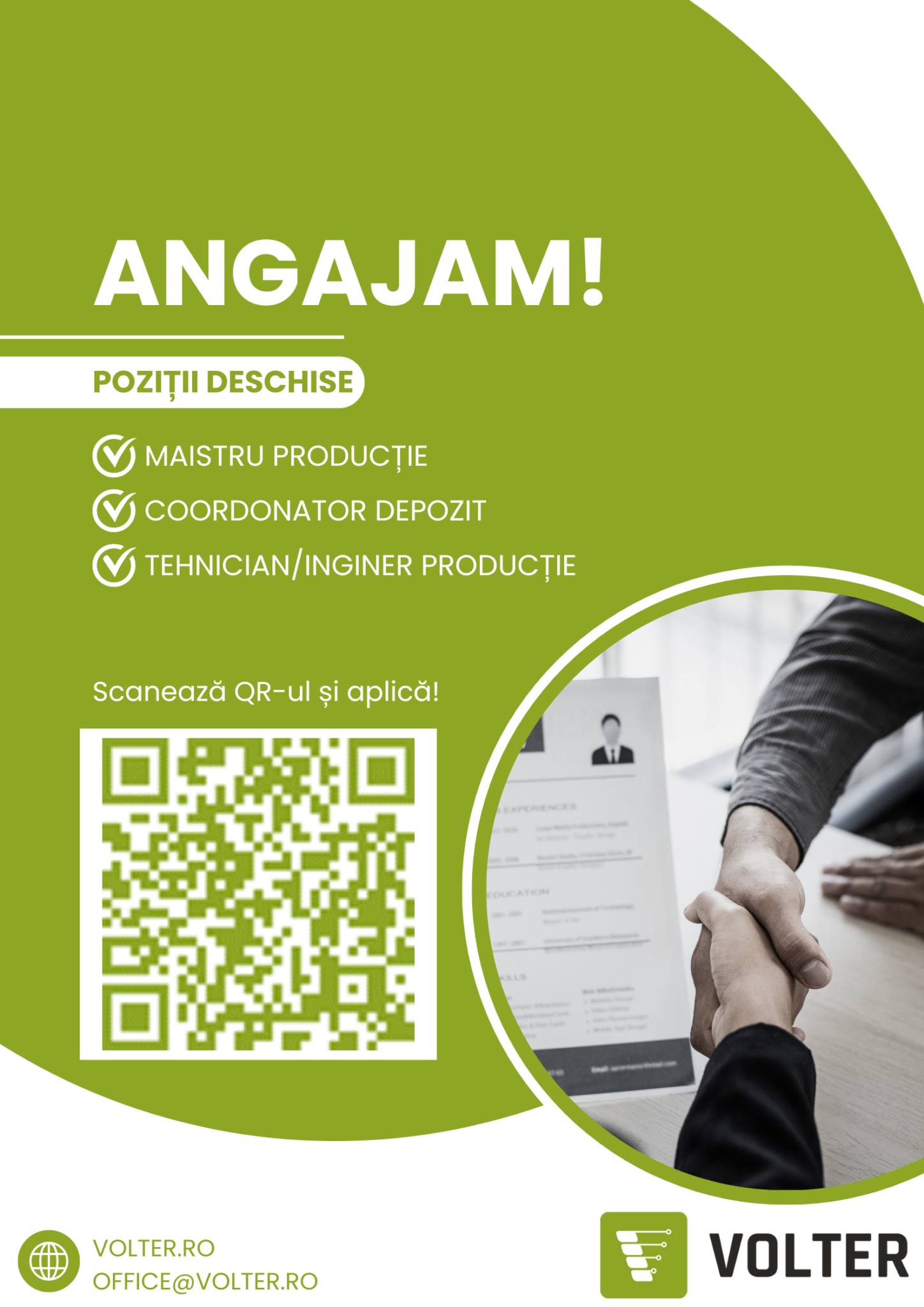Angajări firma VOLTER Gura Humorului 2024 Facultatea de Inginerie
